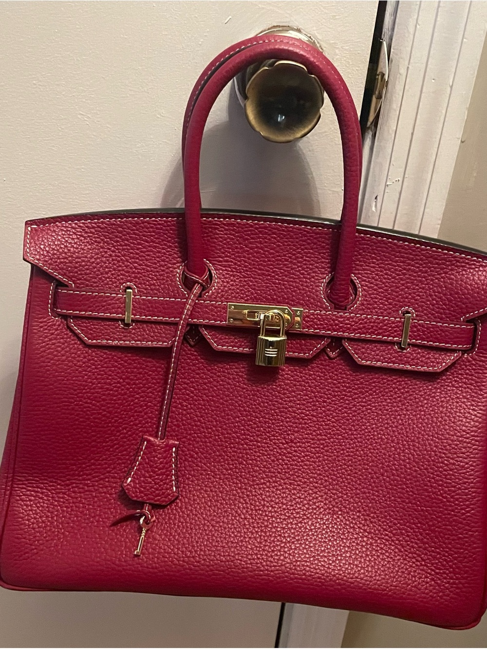Erin Leather Padlock Hand Bag